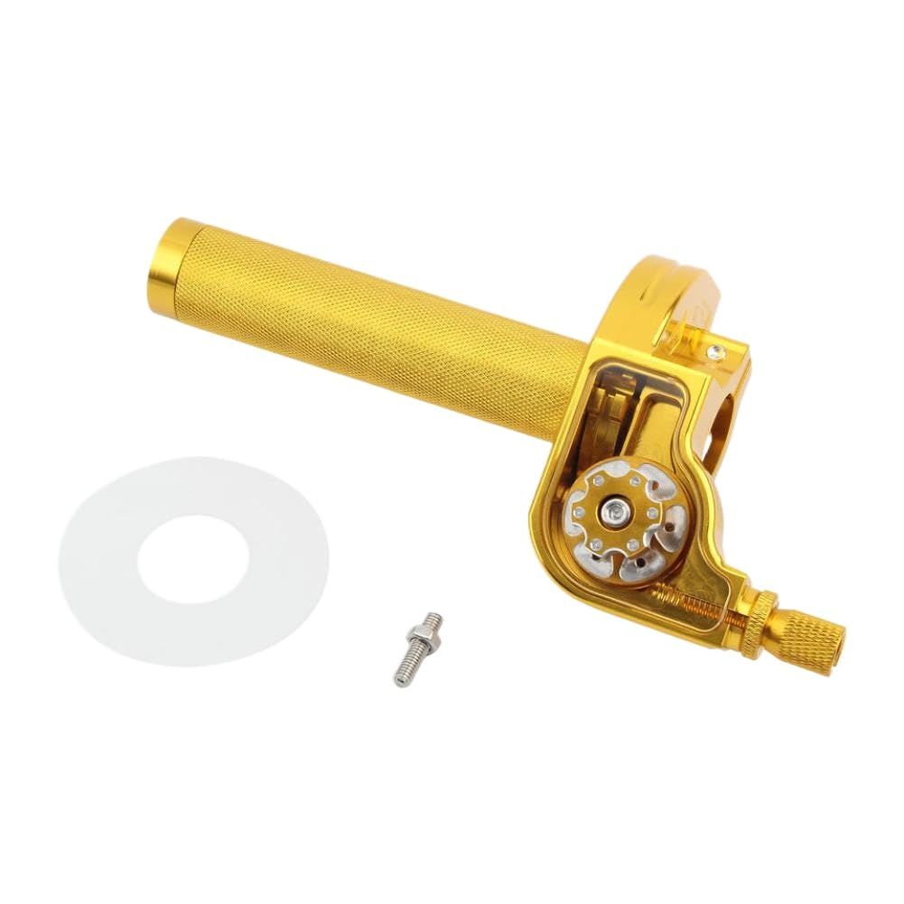 Qhtwuyqek Gold Universal Motorcycle Accelerator Throttle Grips 22Mm Cnc Aluminum M10x1.5 For Motocross Scooter Bike(Gold)