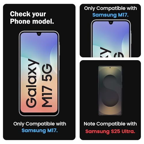 Image of FIRST MART Tempered Glass Screen Protector for Samsung Galaxy A17 / Galaxy M17 / M36 / F36 / Galaxy F17 - Full-Glue Screen Guard, 3D Edge to Edge, HD Clear, Bubble-Free, Case-Friendly, Black, Pack of 2