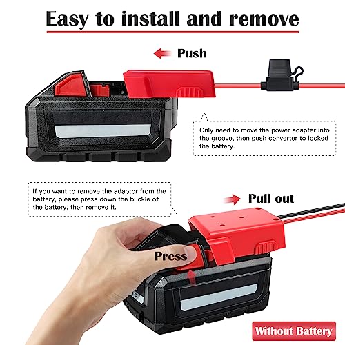 Milwaukee M18 Battery Adapter With Wire Leads - Upgrade Power Wheels Or Tools 18V