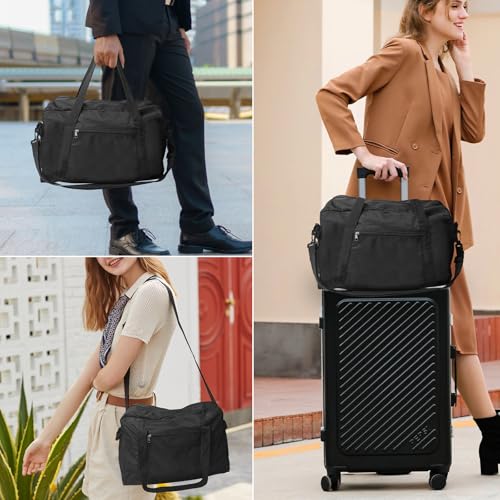 Small Gym Bag, Waterproof Sports Bags 40x20x25cm fits Ryanair Cabin with Adjustable Shoulder Strap, Gym Duffel Bag, Small Holdall Bags for for Women Men Sport Overnight Travel Weekend Trip (Black) - Image 2
