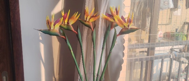 Calcifer 32'' Bird of Paradise Artificial Flowers Bouquet, 5 Stems