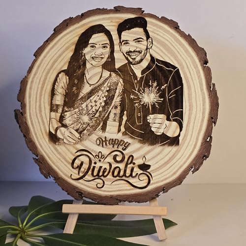 Personalized Wooden Engraved Photo Frame | Happy Diwali Gift for ...