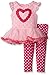 Youngland Girls' Crochet Lace Rosette Heart Applique Legging Set