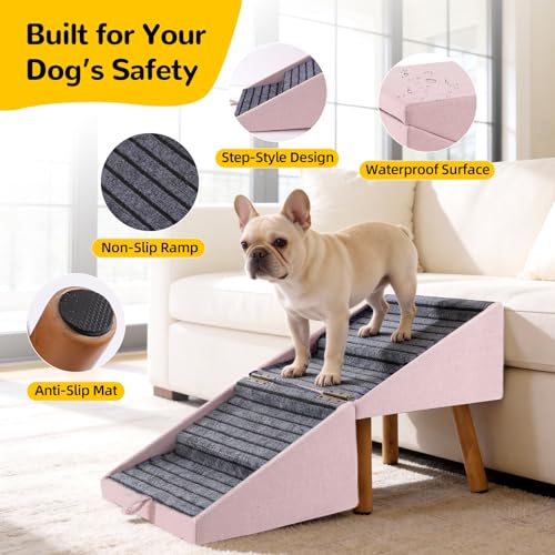 Image of Dog ramp for Small Dogs, 2-in-1 Pet Steps & Ottoman