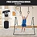 Adjustable Gymnastics Bar for Kids Foldable Horizontal Training Kip Bar with Bear Rings Multi-Functional Junior Gymnastic Bar Kids Gymnastics Equipment Adjustable Height 34.8