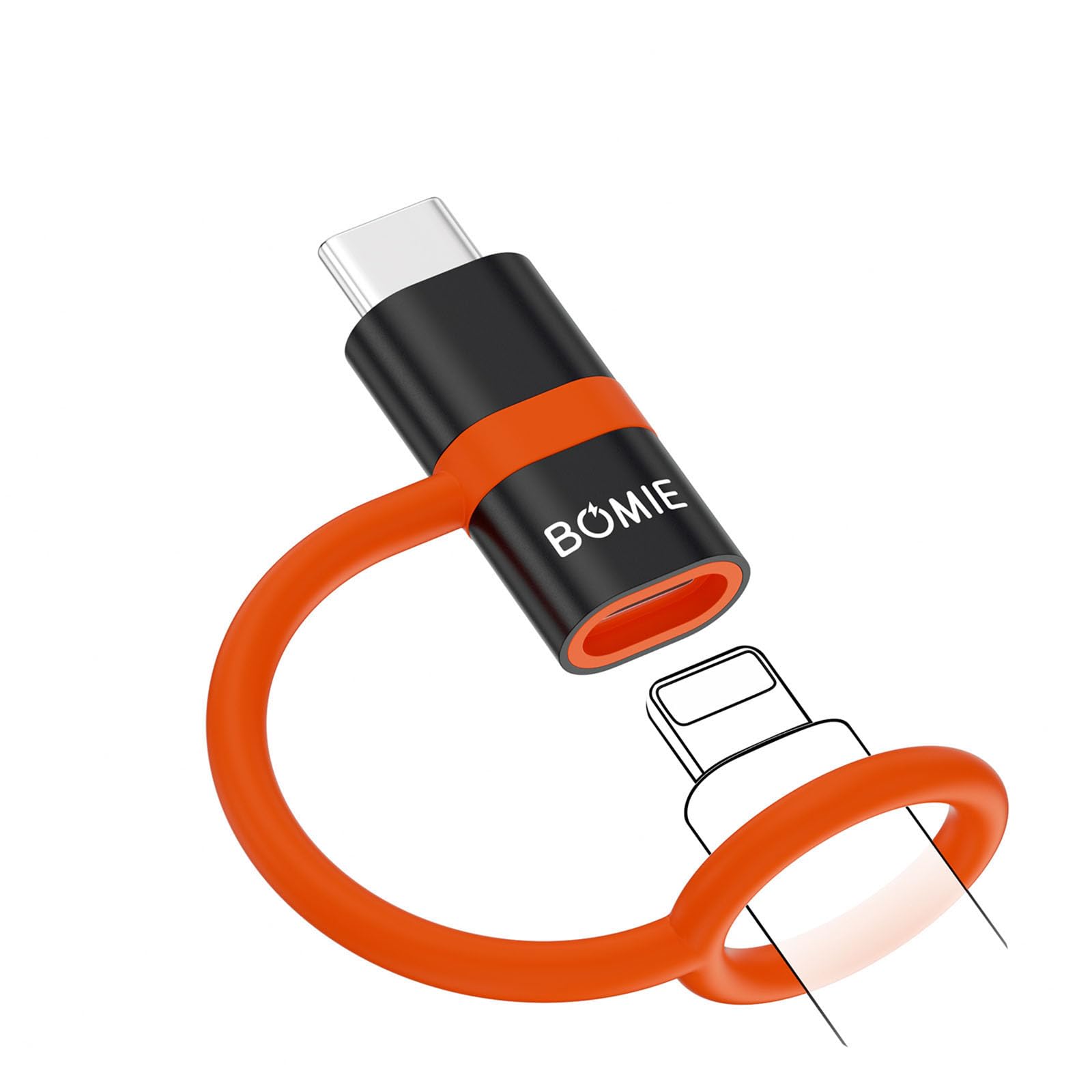 BOMIE ライトニング to USB-C 変換アダプタ PD/QC 急速充電 480Mbpsデータ転送(PC間のみ) ライトニング タイプc 変換 シリコンバンド設計 スマートチップ搭載 i-OSからタイプC変換コネクタ M-acBook Phone 17 16 15シリーズ Pad Pro G-alaxy X-peria P-ixelなど機器対応 【イヤホン対応不可/OTG対応不可】 ブラック