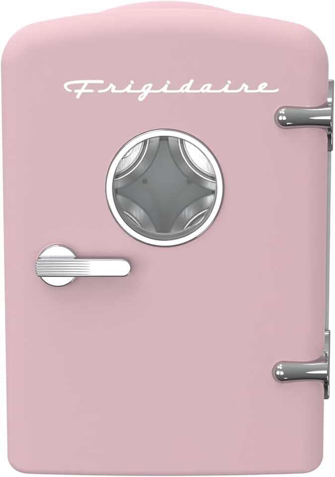 Frigidaire - Mini geladeira pessoal retrô portátil para carro, escritório, quarto, dormitório ou cabine, sem freon, 30 cm P x 18 cm L x