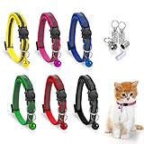 ♥ Ajustable: el cierre de seguridad del collar de gato Los colores brillantes y reflectantes te ayudan a encontrar a tu mascota afuera incluso después del anochecer. El tamaño del collar de seguridad para gatos es de 19 - 32cm (rango ajustable), el candado de seguridad para collares de gato es ideal para mascotas más pequeñas. En la etiqueta hay una pequeña nota para escribir nombre, número de teléfono, dirección y para evitar daños.