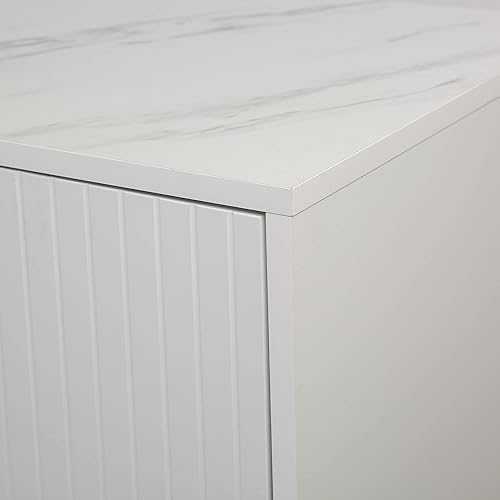 Miniatura 8 de Aparador moderno y elegante con patas y asas de metal dorado y estante ajustable, mesa consola clásica de 60 pulgadas, mesa de sofá, mesa de entrada