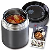 【TVで紹介!】 アイリスオーヤマ 真空断熱スープジャー 300ml ネイビー 保温 51度以上,保冷11度以下を6時間キープ! 1週間分のレシピ付き 洗いやすい お手入れ簡単 密閉性 ダイエット お弁当 フードジャー シチュー カレー SFJ-300