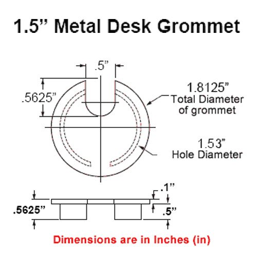 Miniatura 2 de Electriduct Ojal de escritorio de metal de 1.57 pulgadas, cubierta de agujero de cable de 1.575 in, organizador de cable de alambre  epoxi negro