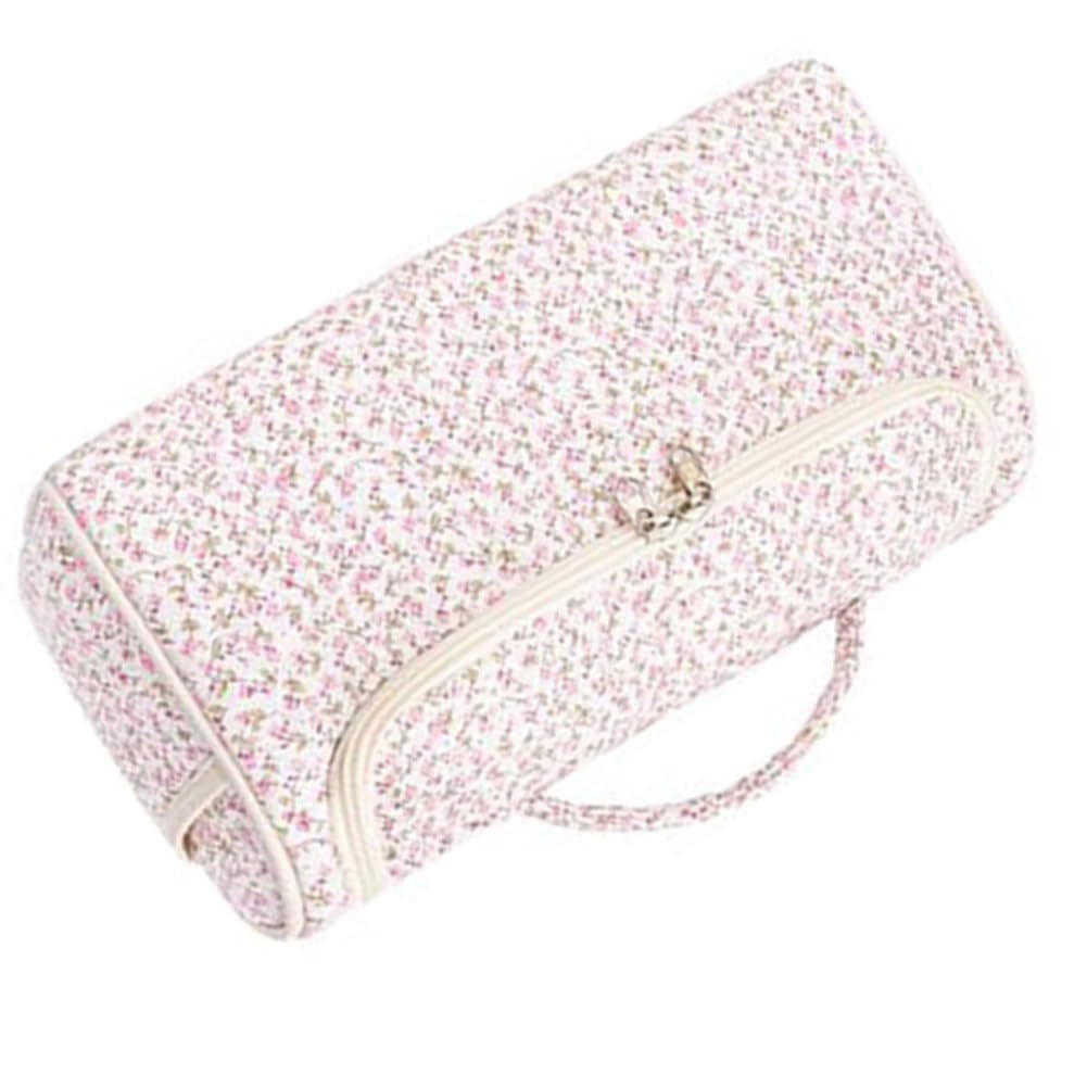 EasyByMall Custodia da viaggio portatile per parrucchieri e accessori, borsa da toilette sospesa con scomparti multipli, custodia organizer in poliestere per cosmetici ed elettronica, rosa