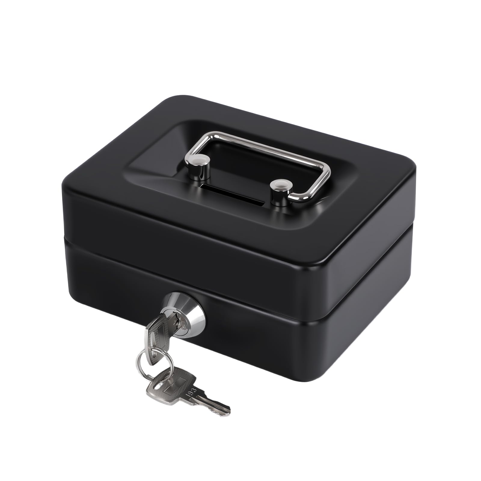 Mini Cash Box with Lock, Slot and Money Tray, Casino Safe, 4.9x3.7x2.4in