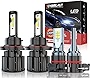 Fit For Chevrolet Spark (2016-2020) LED Headlight Bulbs, 9008 High Low Beam and 5202 Fog Light Bulbs Kit, 60W 10000LM 6000K Cool White Super Bright, Plug and Play, Cooling Fan, Pack of 4