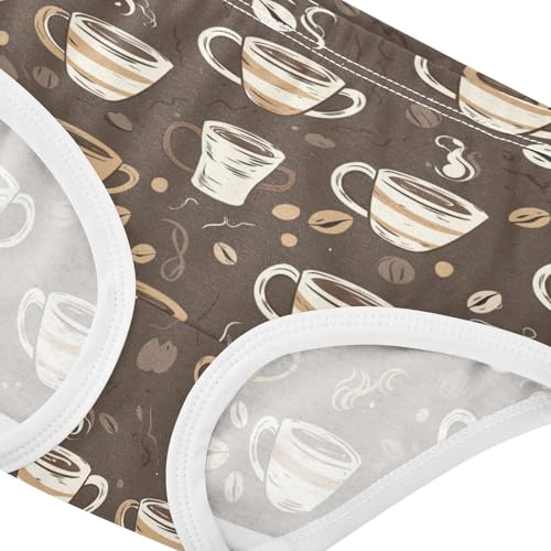 Wusikd Coffee Cups Girls' Underwear Cotton Girls Briefs Soft Toddler Underwear 2T4