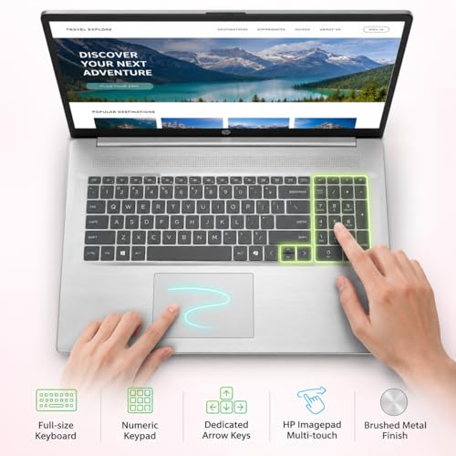 Image of HP 17.3 inch Business Laptop, 17.3 inch HD+ Anti-Glare Touchscreen, AMD Ryzen 5 7430U (6-Core), Wi-Fi 6, True Vision HD Camera, Windows 11 Pro, AI Copilot, HDMI, (32GB RAM | 1TB SSD)