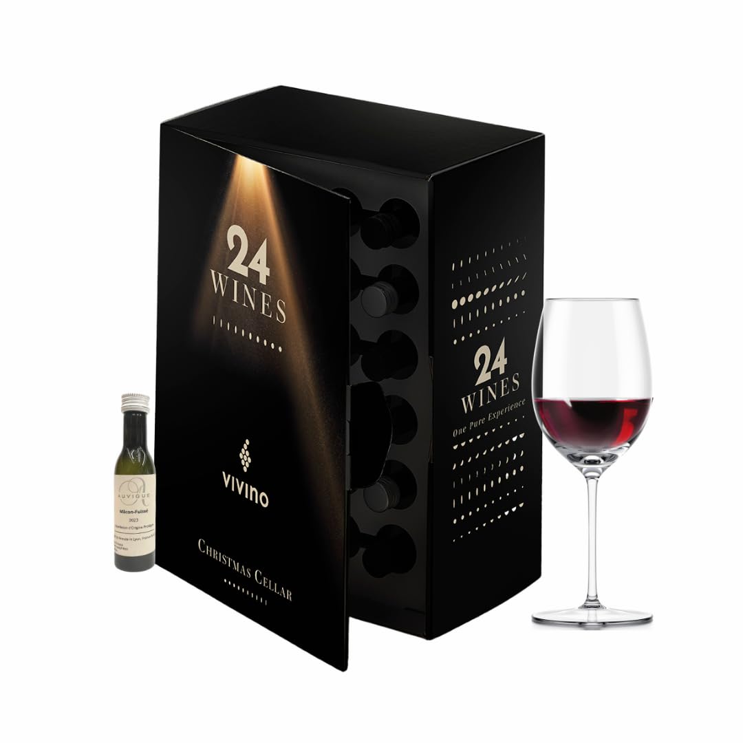 Calendrier de l’Avent Vin “La Cave à Vins de VIVINO” – 24 vins x 40 mL – Dégustation premium, idée cadeau originale homme/femme