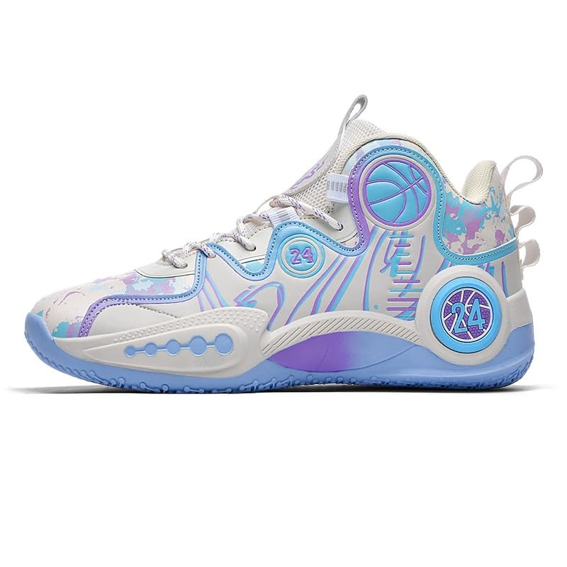 Genérico Zapatillas de Baloncesto caña Alta for Hombre, Ligeras, Antideslizantes, Resistentes al Desgaste, con Agarre Amortiguador, Zapatillas Deportivas Entrenamiento Zapatos para Caminar