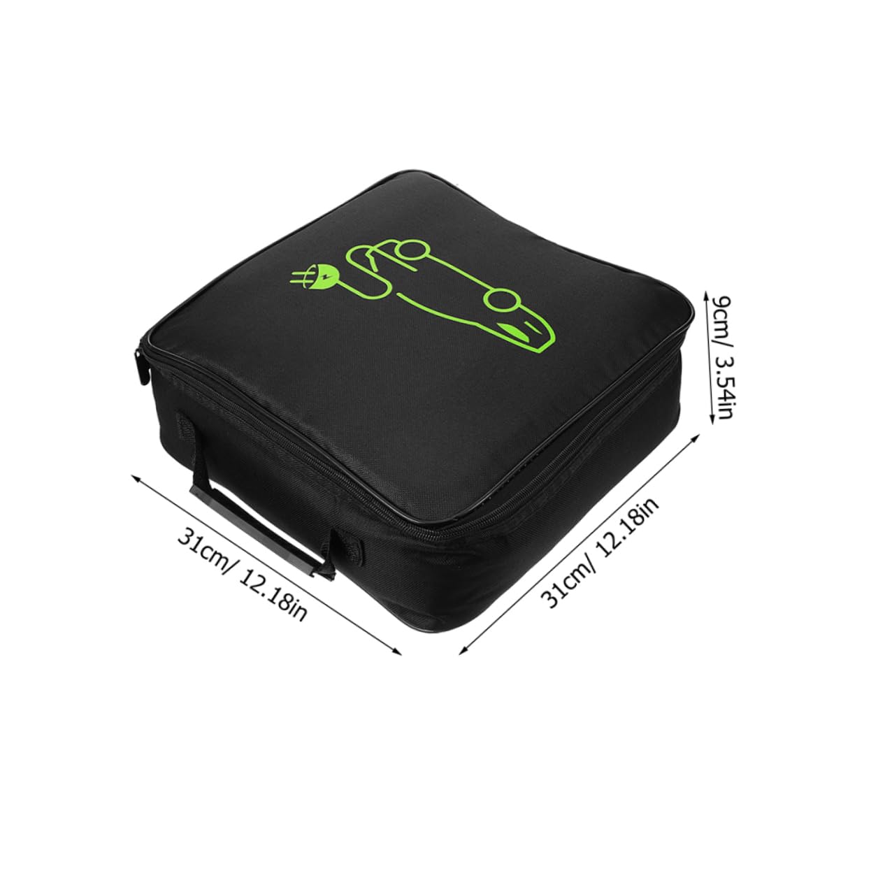 Tofficu Bolsa Organizadora Portátil para Cables de Carga Coche Eléctrico, Resistente E, Tamaño Compacto Cuadrado, 2 Unidades, Adecuado para Maletero y Viaje, Color Negro