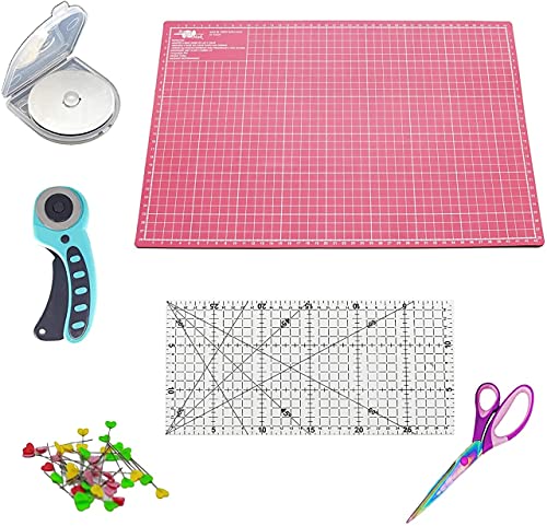 Kit base de corte 60x45 Rosa, Cortador, régua 60x15, Alfinete, Caneta Fantasminha e lâmina extra par