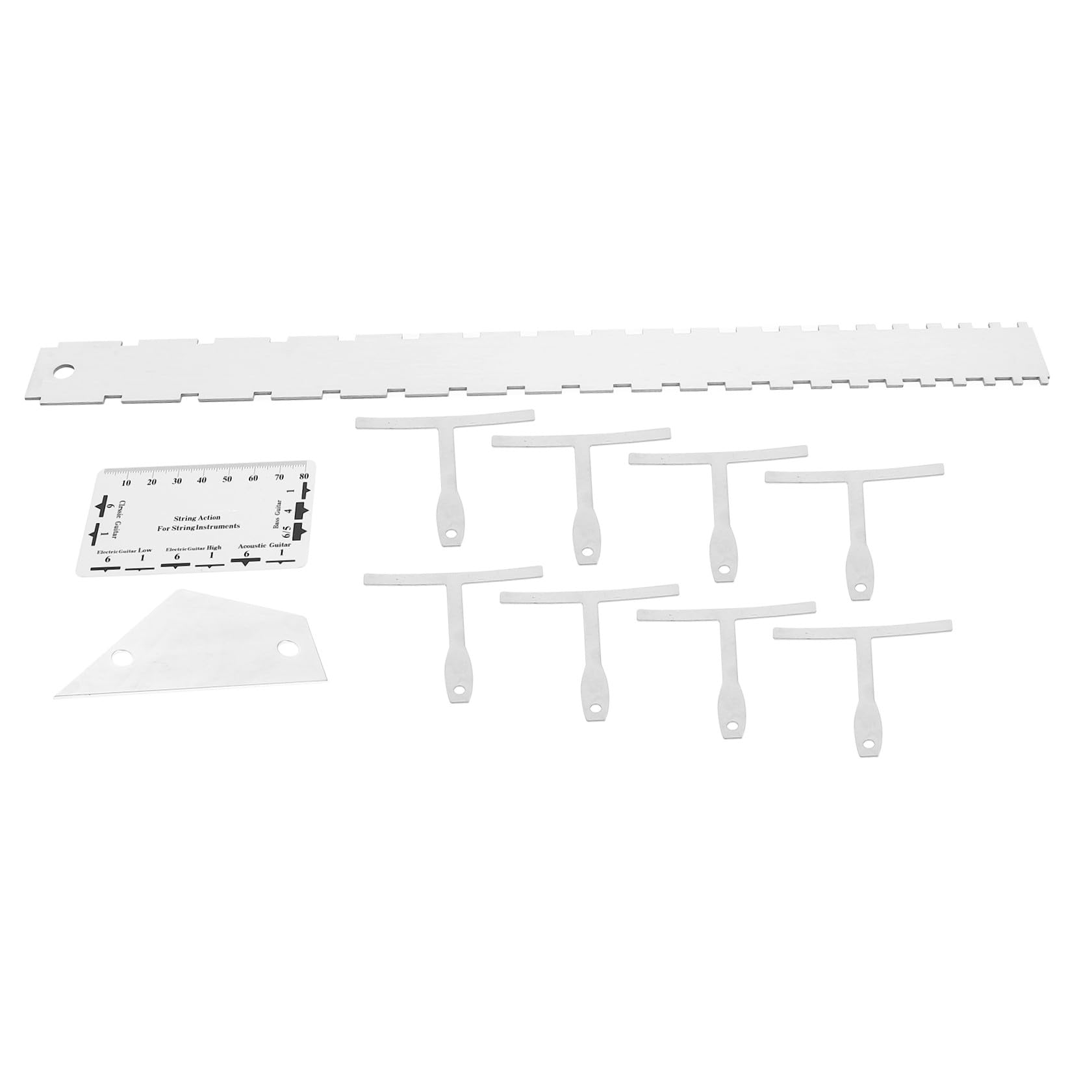 Kit de 12 Piezas de Herramientas para Guitarra Diseño Compacto y Borde Redondeado, Medidor de Acción de Cuerdas para Guitarra Acústica y Eléctrica en Mantenimiento