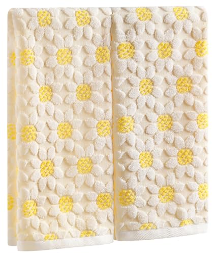 Quera Hand Towels Yellow Summer Sunflower Spring for Bathroom Kitchen