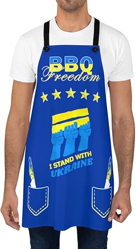 Miniatura 1 de Fire Fit Designs Ukraine Flag Aprons for Men & Women Grilling Gifts for Men Ukraine Flag BBQ Apron Ukrainian Chef Apron - One Size - Blue