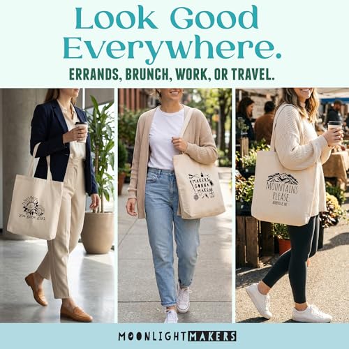 Bolsa tote de lona 100 % algodón, diseño original con ciudades miniatura 3