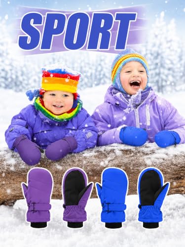 Image of Newcotte 6 Pairs Winter Ski Mittens Kids Waterproof Warm Snow Gloves for Boys Girls Cold Weather Outdoor Activities