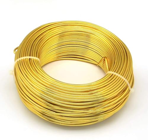 Image of Beadsnfashion 10 Meters Aluminium Craft Wire 1.5mm Golden Color for DIY Art & Craft Projects, Wire Wrapping, Jewellery Design, Flower Decoration, Floral Arrangement and Handmade Craft Supplies
