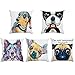 CROWNXZQ, 5 18 Piezas De Funda Almohada con Diseño Animales, Acuarela, Perro, Vida Silvestre, Arco Iris, Cachorro, Compañero,Decoración del Hogar, Para Sofá, X Pulgadas,Patrón, Cojín Cuadrada Dibujos