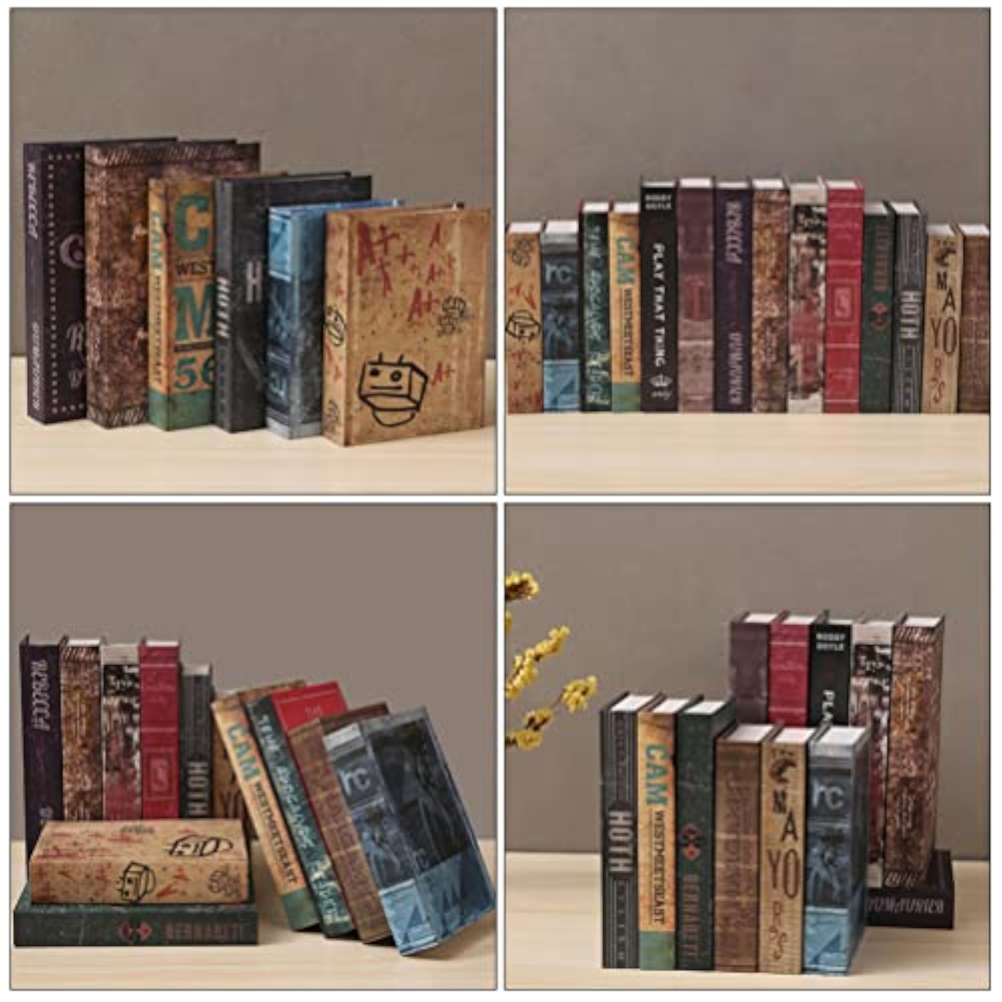 4pcs Decorative Fake Book Set for Coffee Table