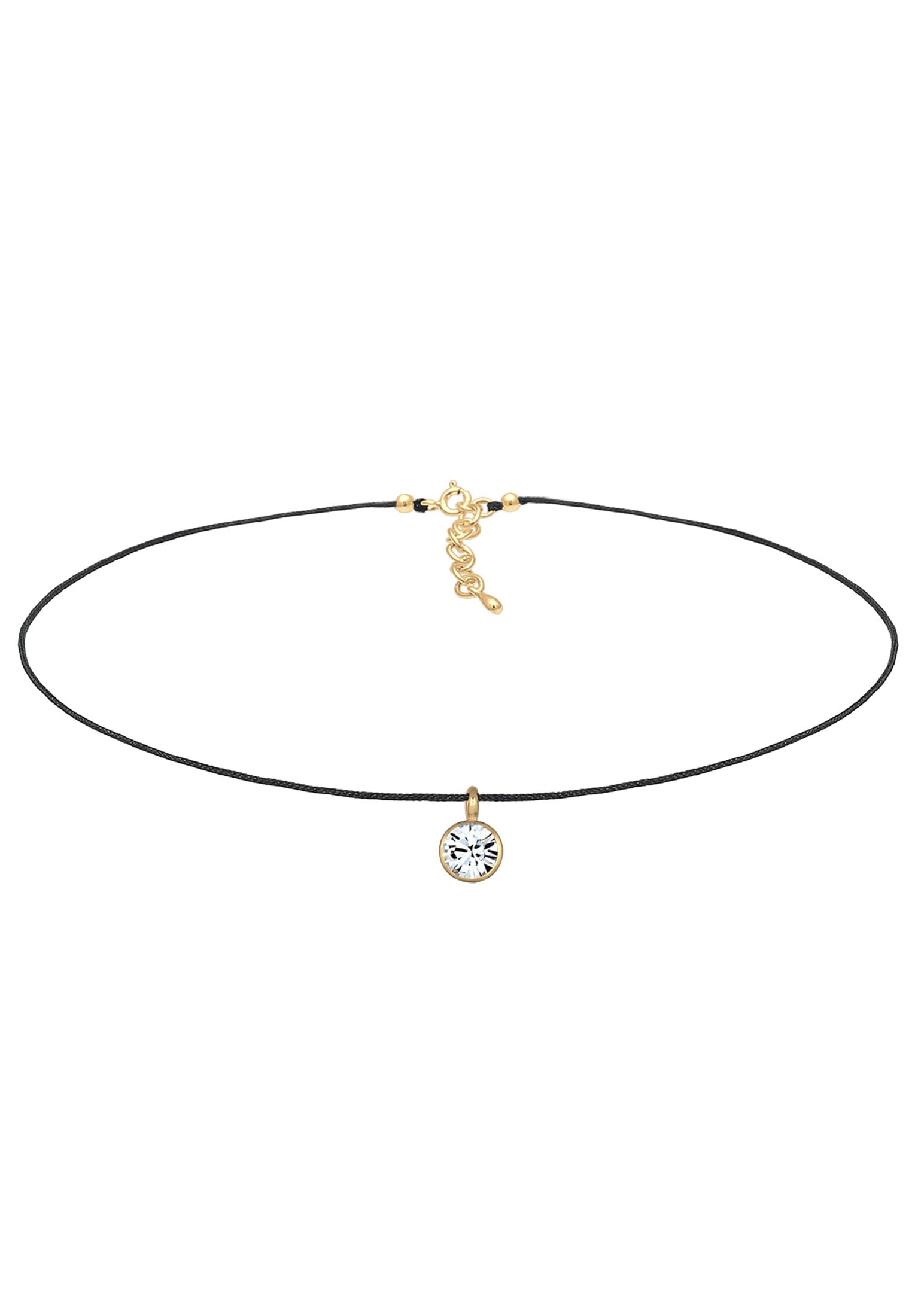 Elli Necklace Choker Crystals 925 Sterling Silver Gold Plated