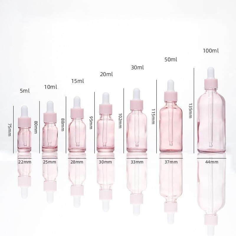 Mini Bottiglie di Profumo da Viaggio, Atomizzatore di Profumo 1pc Bottiglie di Profumo Ricaricabili 5ml-100ml Coperchio Rosa Vetro Rosa Liquido Pipetta Nebulizzazione Bottiglia Spray Ricaricabile (Col