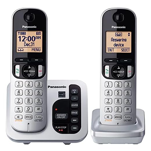 Panasonic DECT 6.0 Expandable Cordless Phone with Answering Machine and Call Block and Caller ID - 2 Cordless Handsets - KX-TGC222S (Silver)
