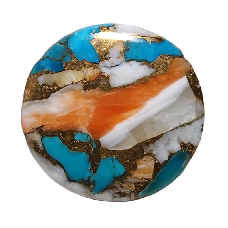 Pierre gemme cuivre naturel turquoise ronde pour créer vos colliers de vacances