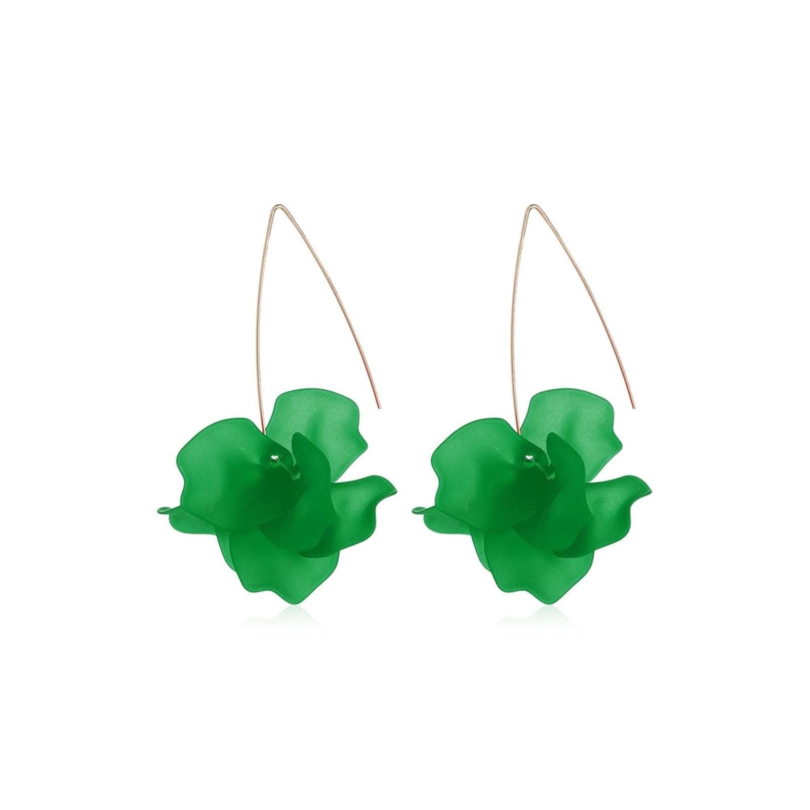 Design da 1 Coppia colorato in Resina Fiore Lungo Lunghe boemi Fatti a Mano Petalo Orecchini Femminili