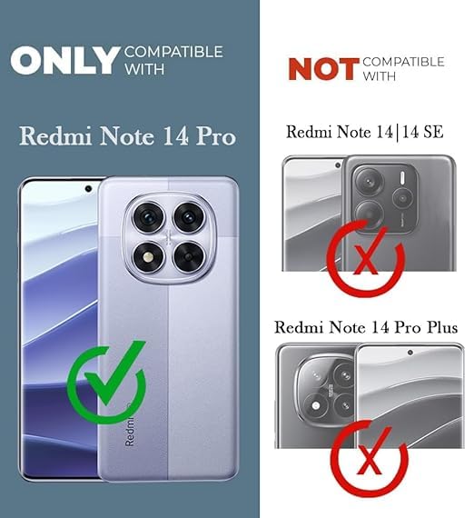 Image of Jkobi Lifetime Anti-Yellow MagSafe Compatible Clear Back Cover Case for Redmi Note 14 Pro (Sleek Hard Crystal | Shockproof and Camera Protection)