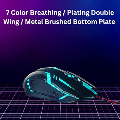 Image of COOLCOLD Gaming Mouse | Wired USB 2.0, Mouse Gaming | 1600 DPI LED RGB Backlight 6 Buttons, 4 Color Breathing Light with 1.5M Nylon Cable for Laptop, PC & Gamer