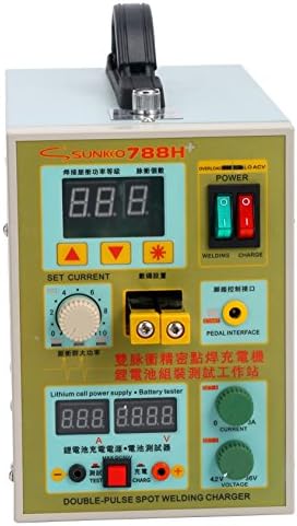 YaeTek 788H LED Dual Pulse Spot Welder 18650 Battery Charger 800 A 0.1 - 0.2 mm 36V 60A