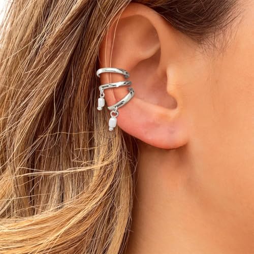 Image of Ear Cuffs Non Piercing Chunky Ear Cuff Earrings for Women Non Tarnish Clip on Cartilage Earrings Trendy Jewelry No Pierced Ears Fake Earring Set Fashion Accessories Jewelry Birthday Gifts