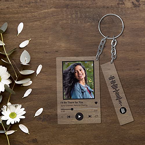 Image of Spotify Key chain 2 In 1 With Song Code & Photo | Personalized Gifts | Size (45 X 70 mm)