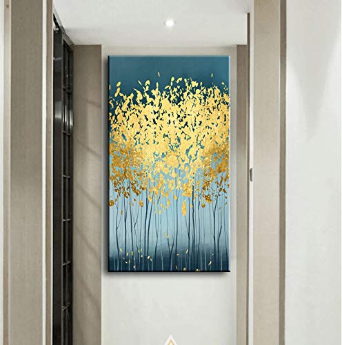 Impression HD image abstraite arbre doré art mural sur toile de qualité pour salon raffiné - 2