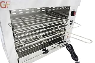 Gasfrit Grille-pain électrique industriel à quartz 2 étages, 3000 W, acier inoxydable, grille et plateau ramasse-miettes amovibles, usage professionnel hôtellerie