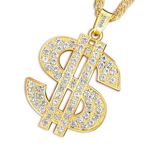 Gold Chain With Dollar Sign Pendant Necklace - Hip Hop Money Chain