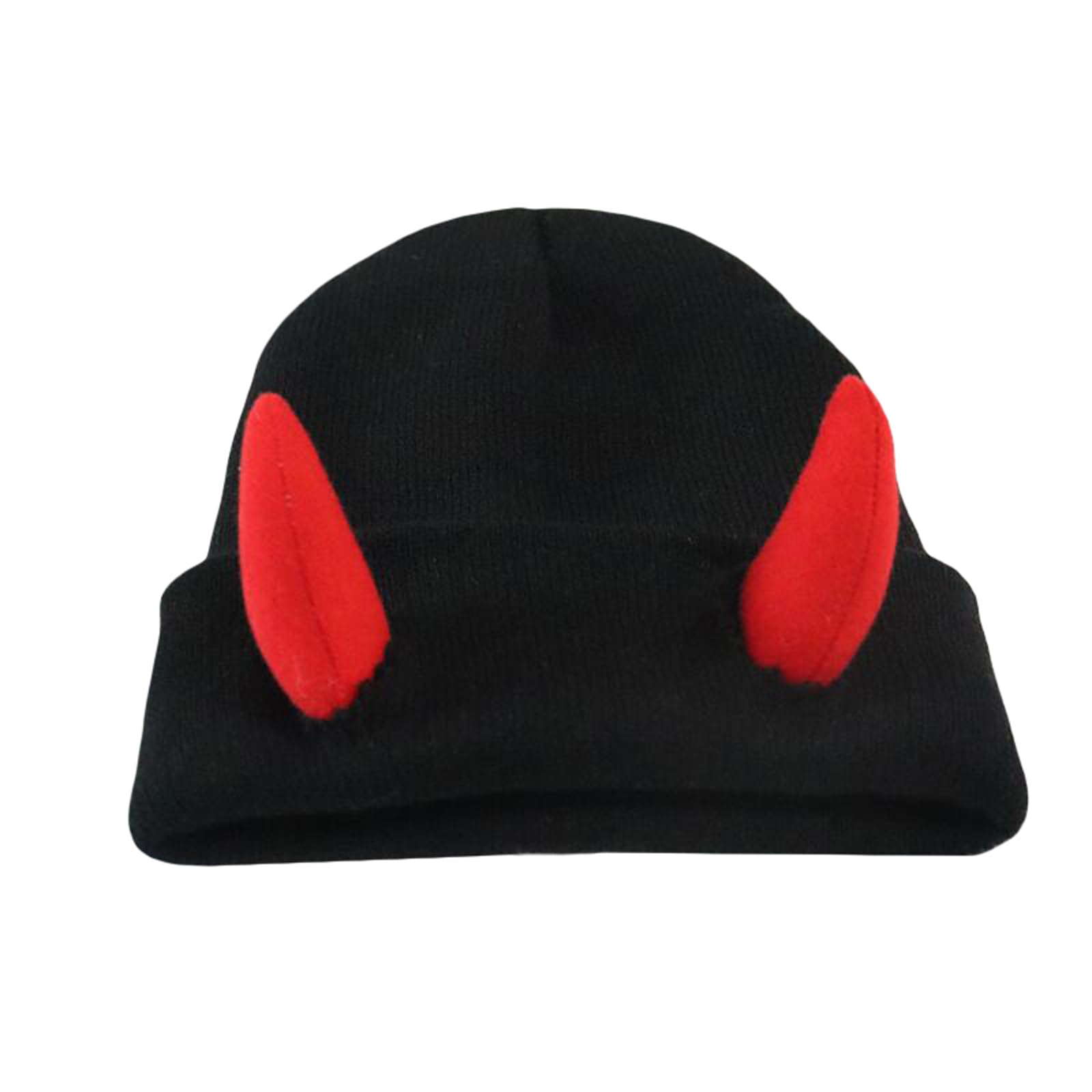 Covvoliy Halloween Devil Horn Men Hat Soft Knitted Beanie