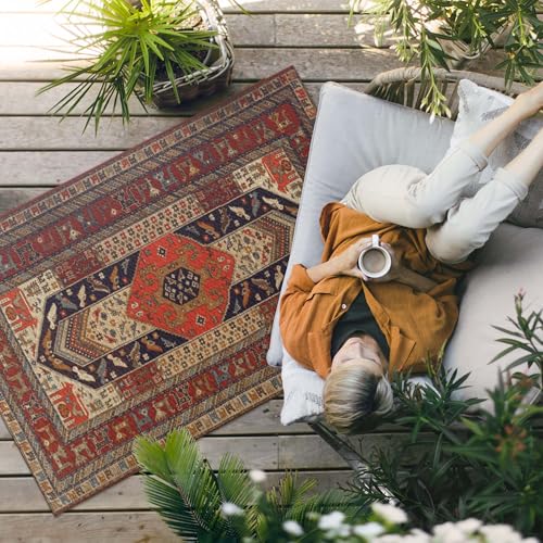 Tapis jardin extérieur 100x150 résistant décoloration rectangle en PVC - 3