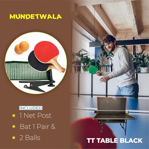 Image of ‎Club Action Wood Table Tennis Table w / 19 MM Top Both Side Laminated & 75 MM Wheels w /Lock (TT Net + 2 TT Racket & 2S Balls) (19 MM Top - 75 MM Wheels)
