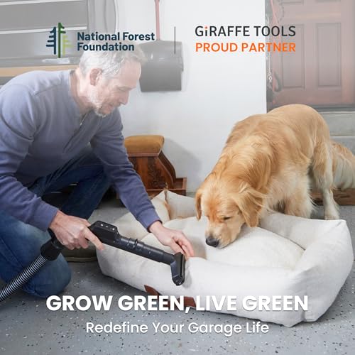 Image of Giraffe Tools Grandstorm Wall-Mounted Vacuum Cleaner with 30 FT Retractable Hose, Wet Dry Vacuum Cleaner with 6 Nozzles for Car Detailing Remote Control, Grey