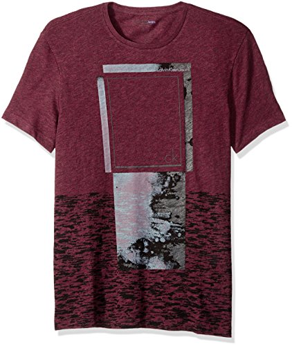 Calvin Klein Jeans Men's Distress Ombre Box Ck Logo Crew Neck T-Shirt